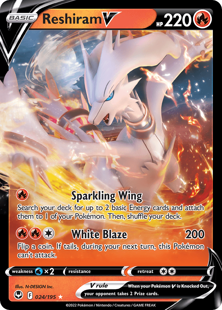 Reshiram V from Silver Tempest