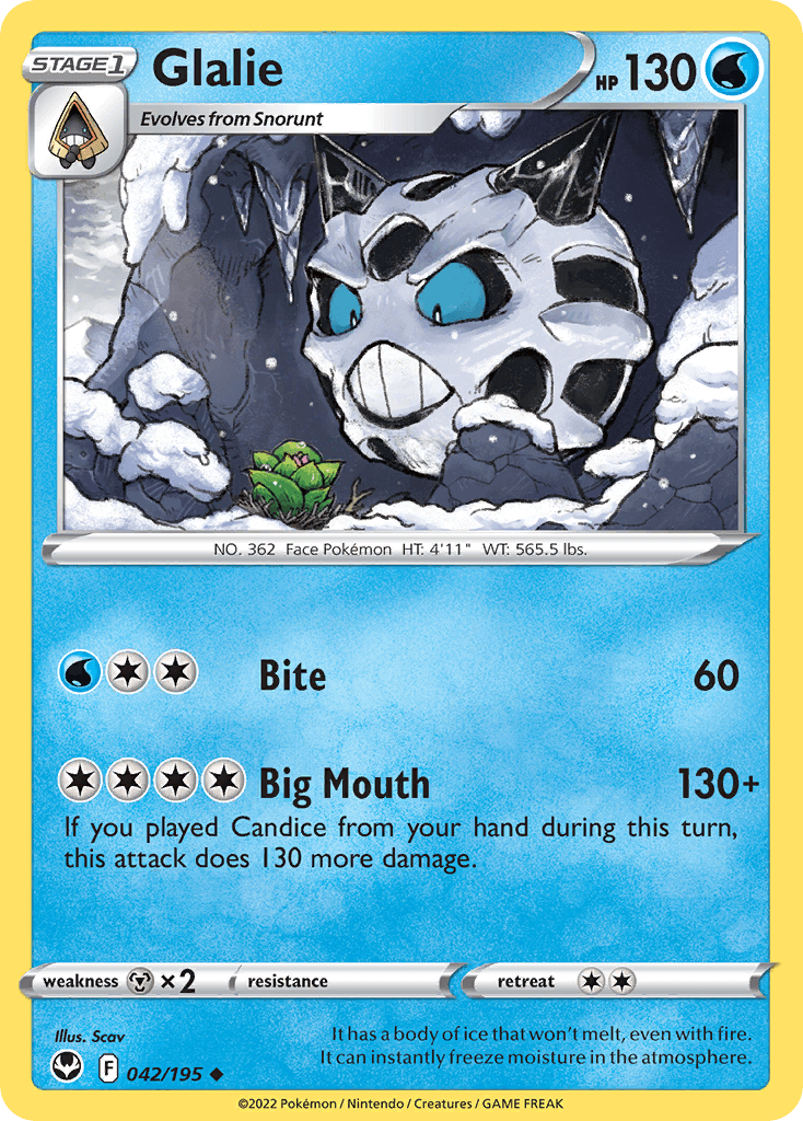 Glalie Pokémon card