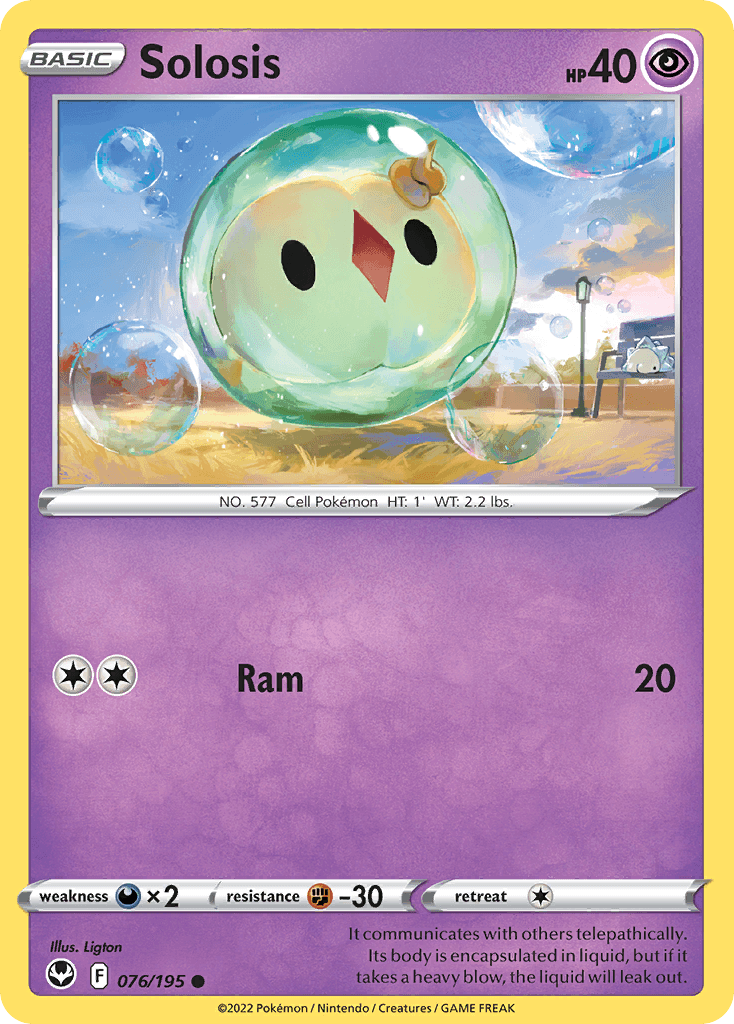 Solosis Pokémon card
