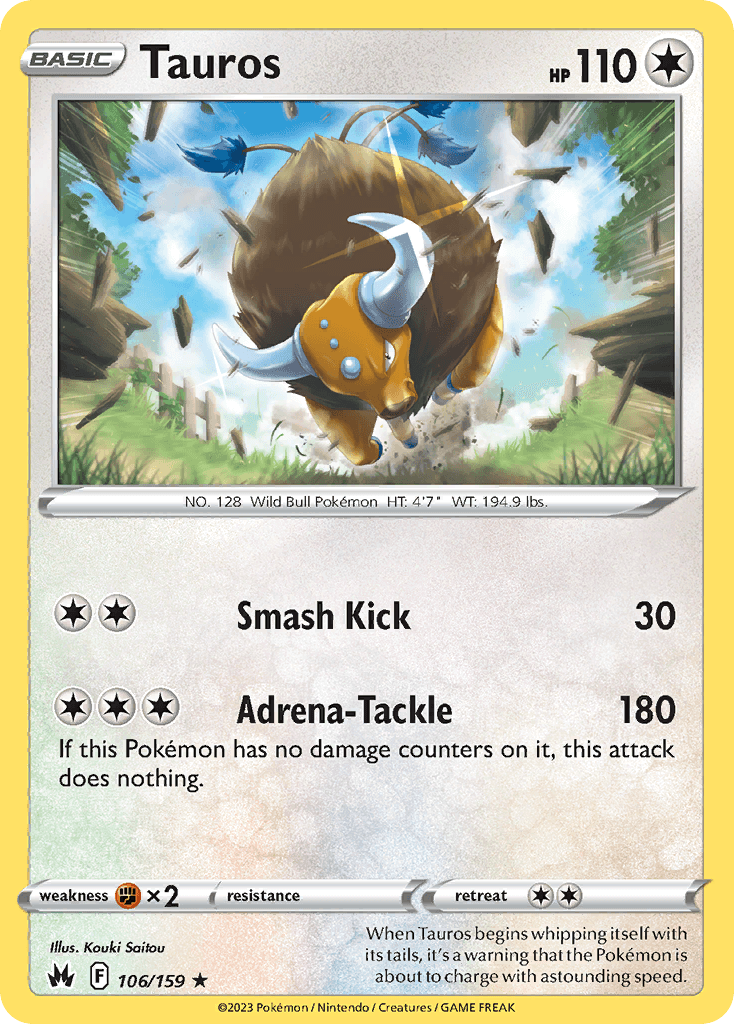 Tauros Pokémon card