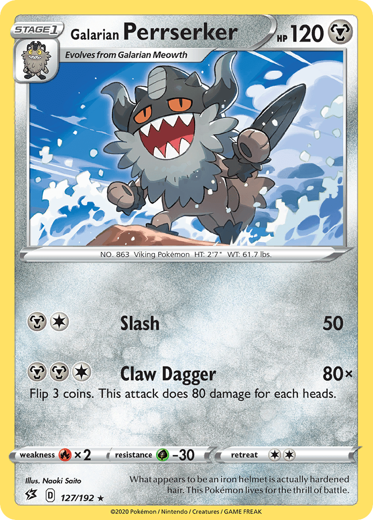 Galarian Perrserker Pokémon card