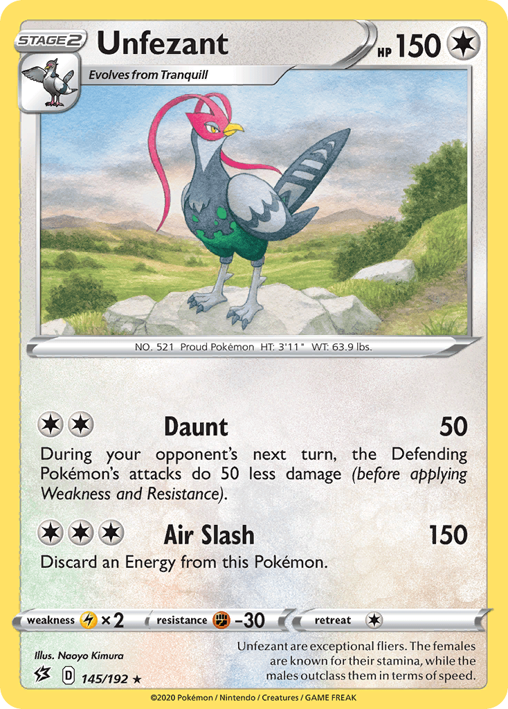 Unfezant Pokémon card