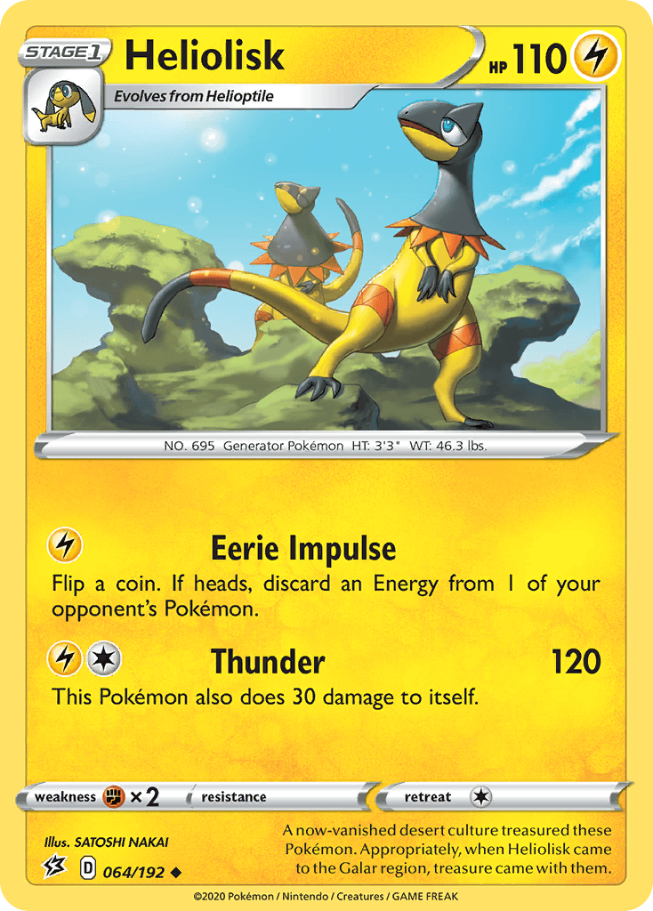 Heliolisk Pokémon card