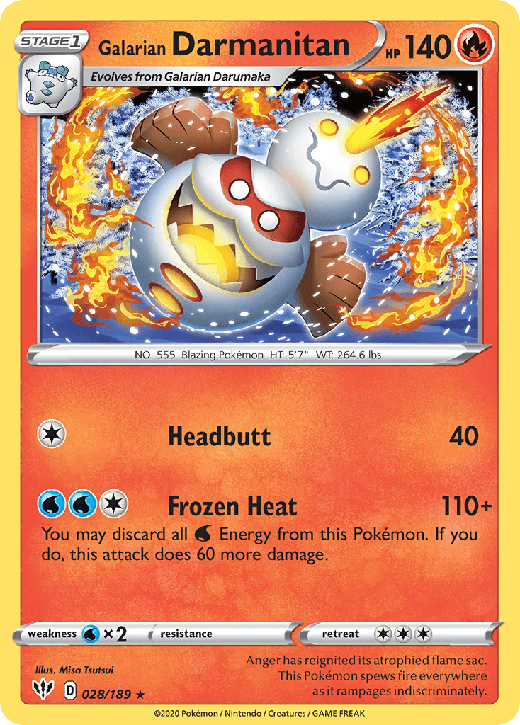 Galarian Darmanitan Pokémon card
