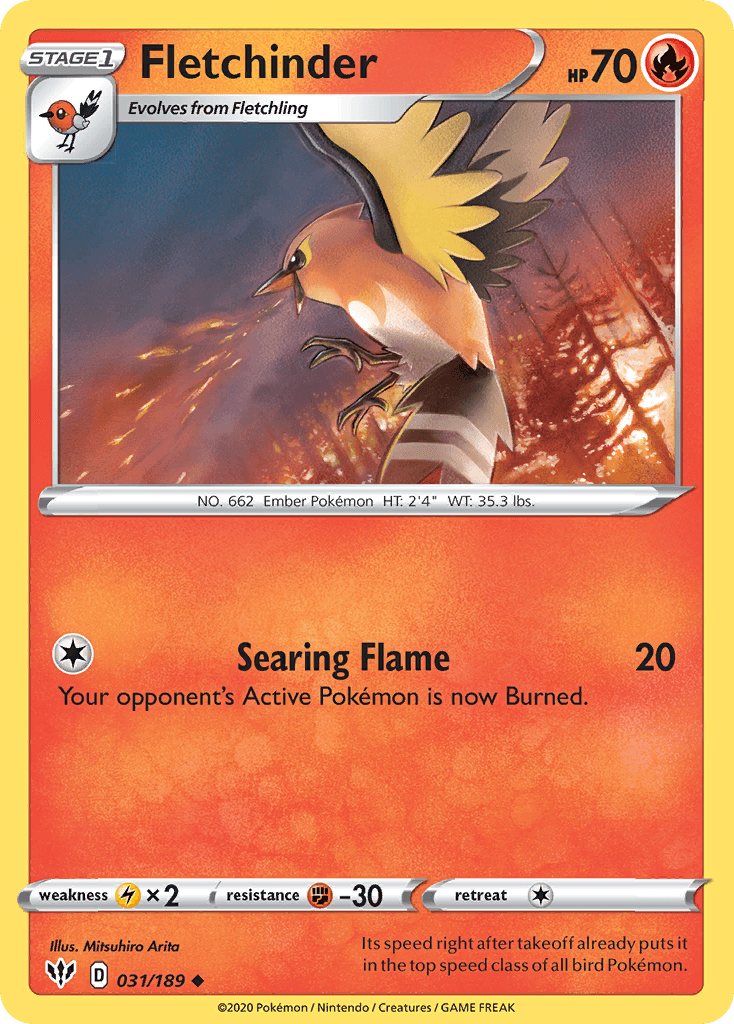 Fletchinder Pokémon card