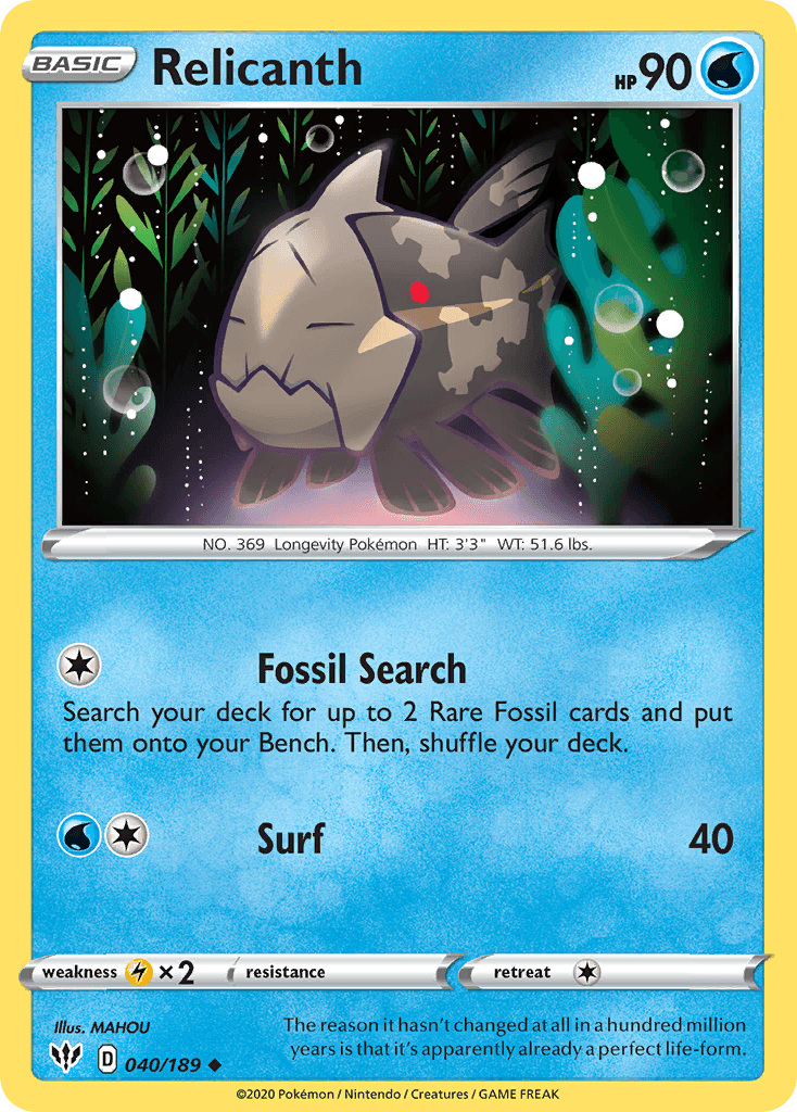 Relicanth Pokémon card