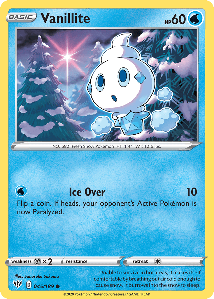 Vanillite Pokémon card