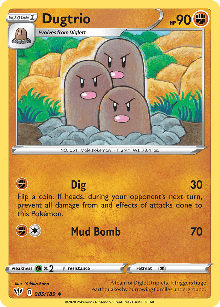 Dugtrio Pokémon card