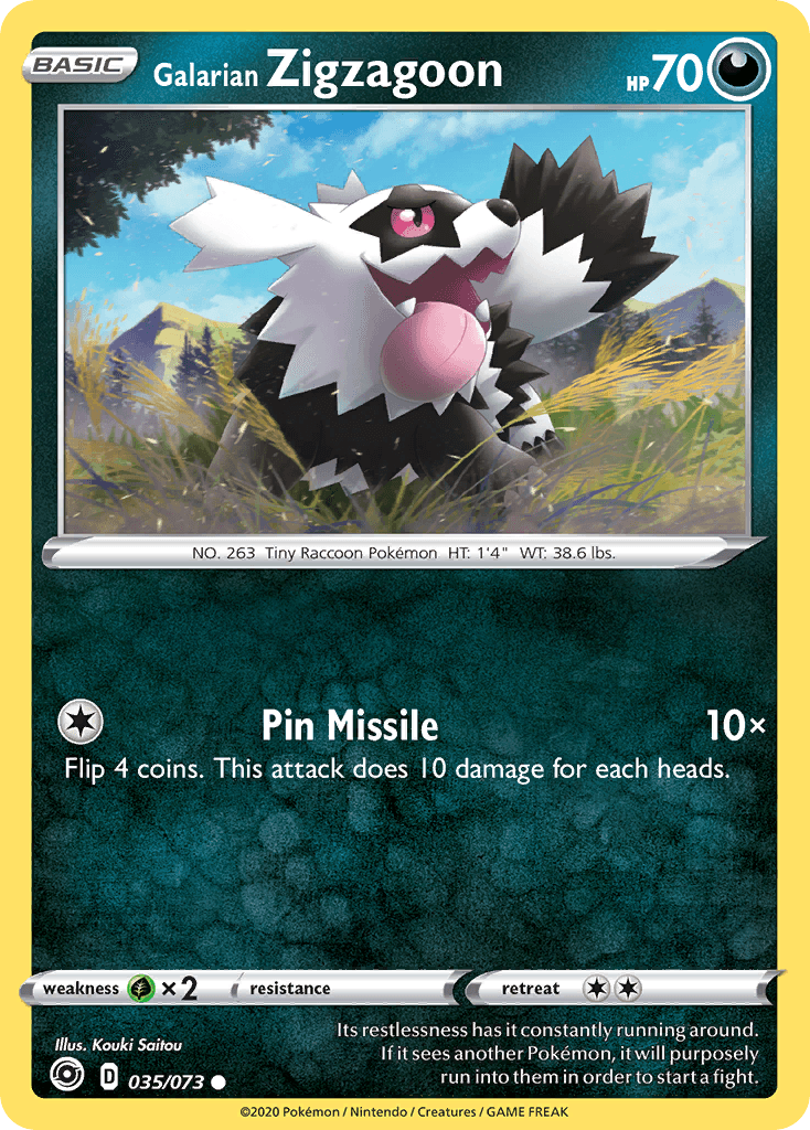 Galarian Zigzagoon Pokémon card