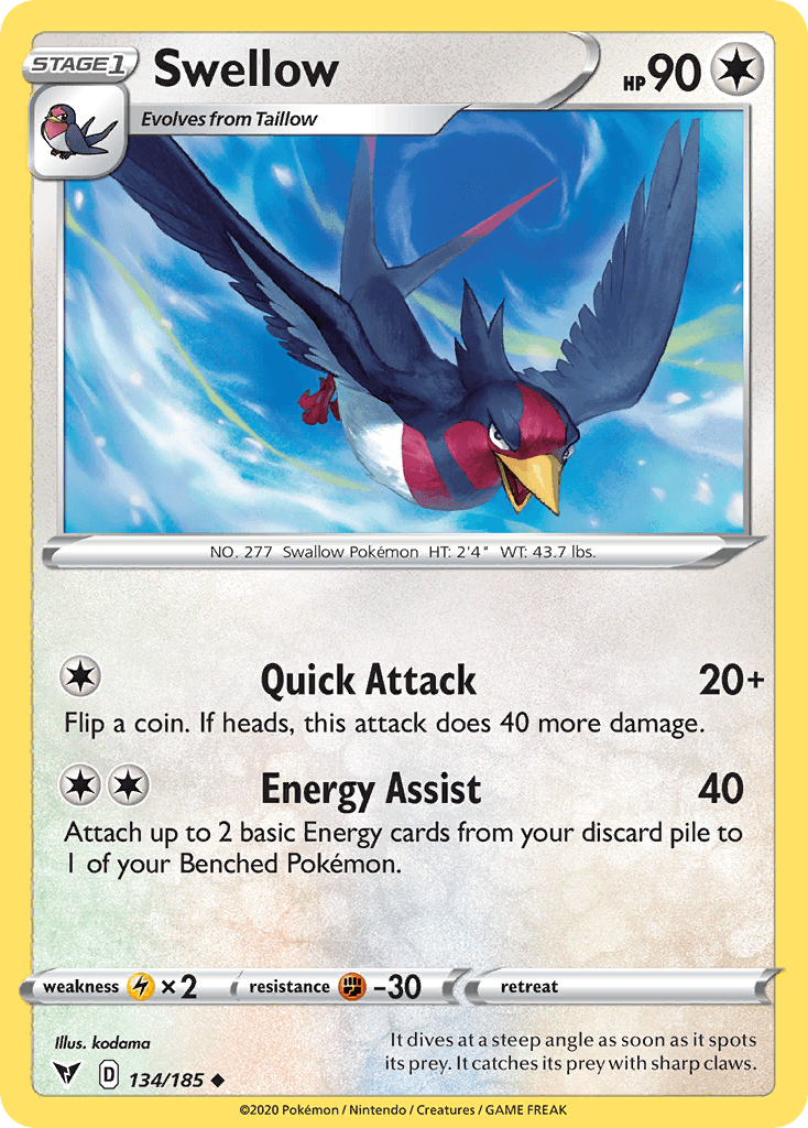 Swellow Pokémon card