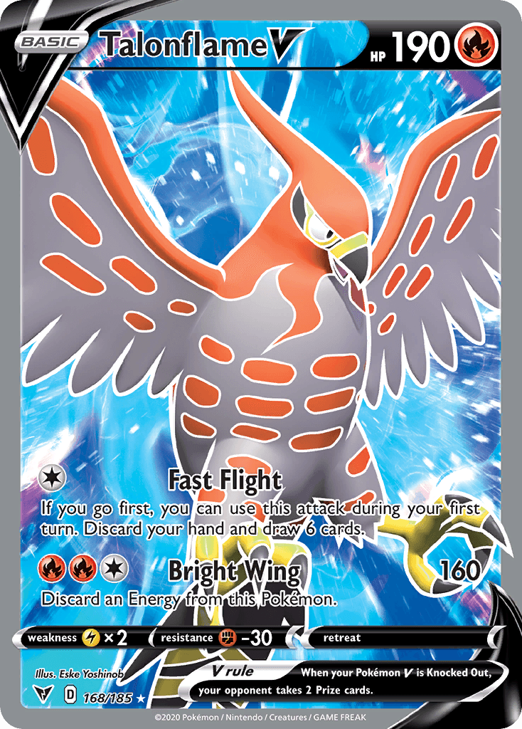 Talonflame V Pokémon card