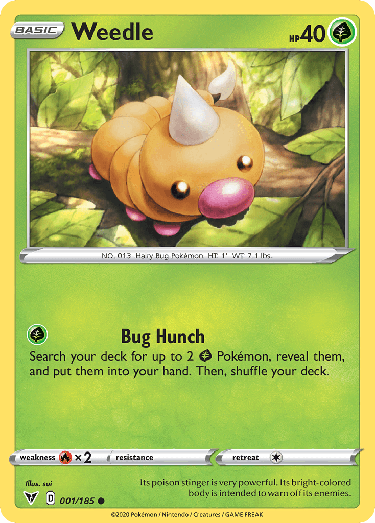 Weedle Pokémon card