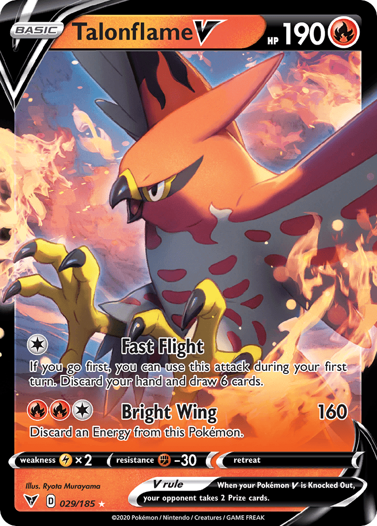 Talonflame V Pokémon card