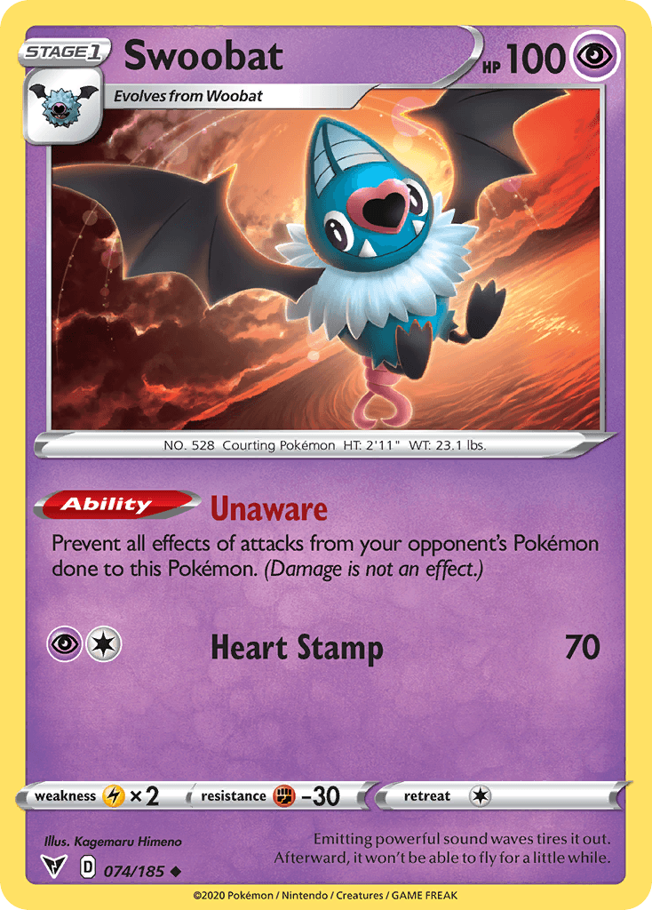 Swoobat Pokémon card