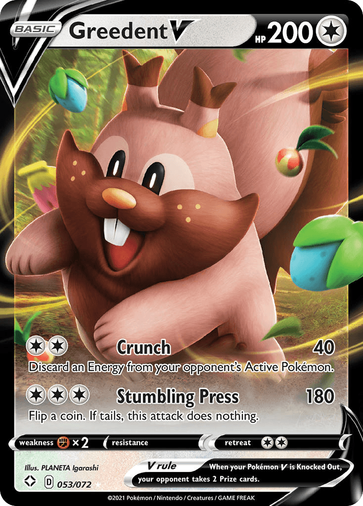 Greedent V Pokémon card