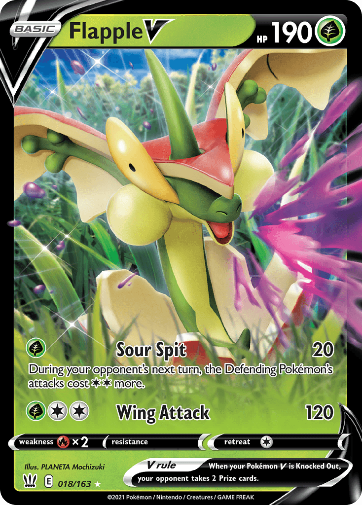Flapple V Pokémon card