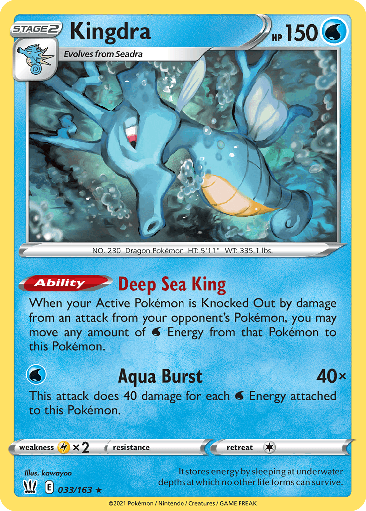 Kingdra Pokémon card
