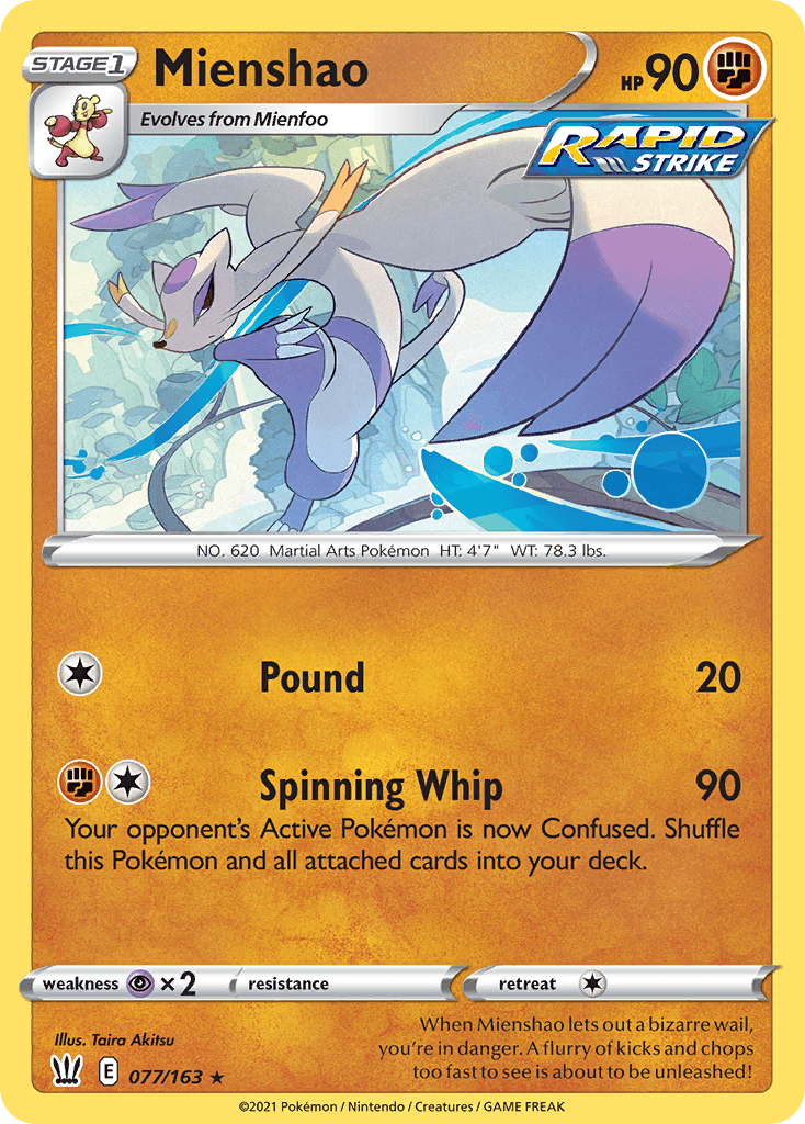 Mienshao Pokémon card