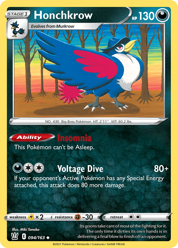 Honchkrow Pokémon card