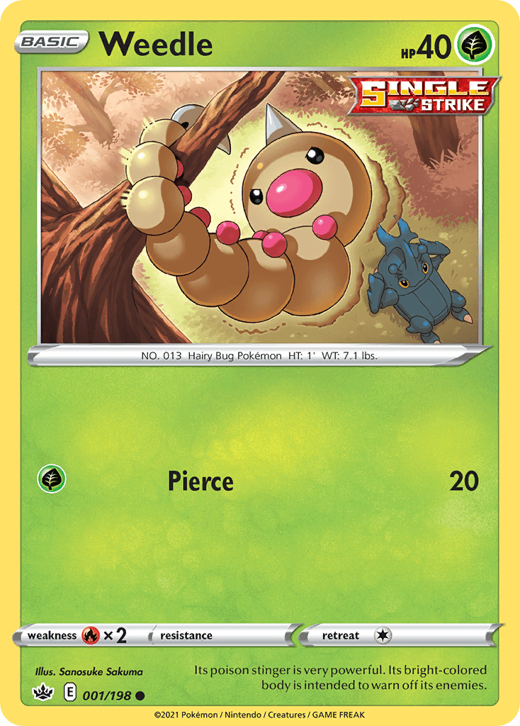Weedle Pokémon card