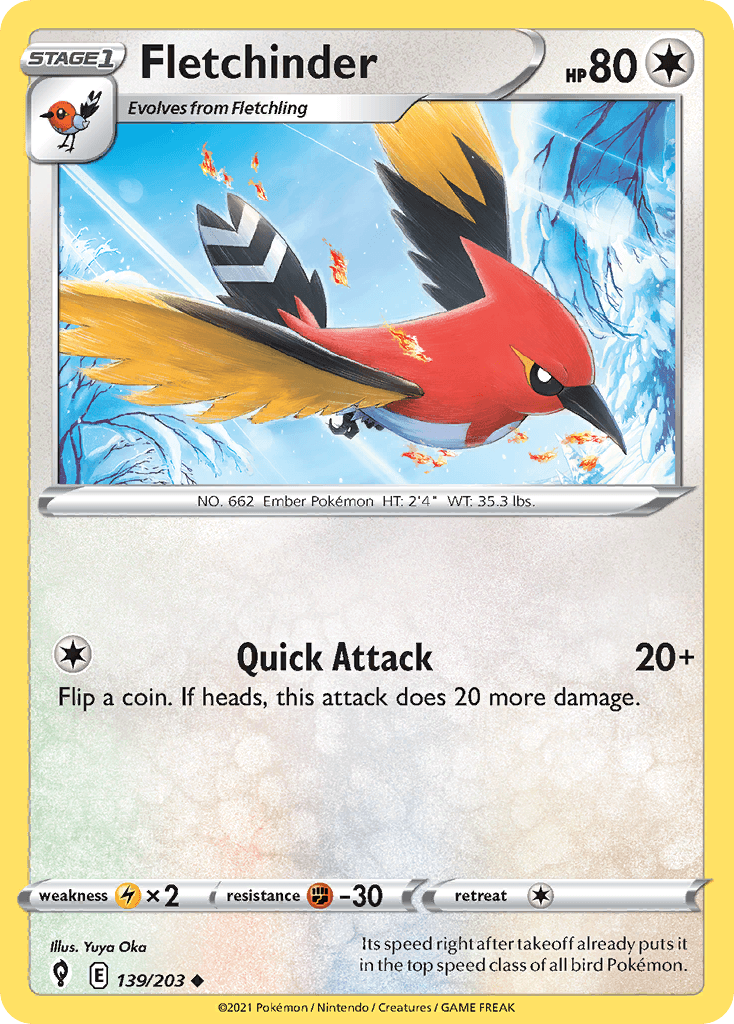 Fletchinder Pokémon card