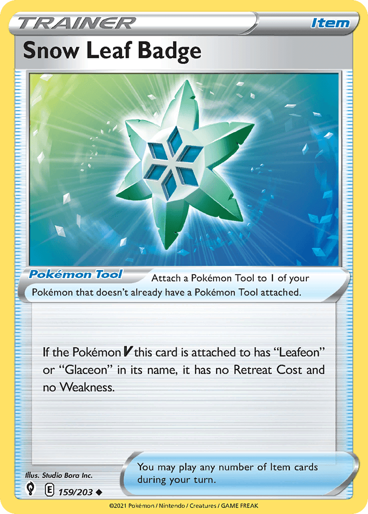 Snow Leaf Badge Pokémon card