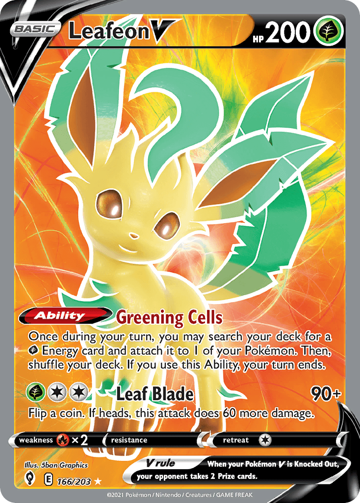 Leafeon V Pokémon card