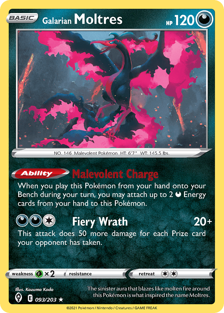 Galarian Moltres Pokémon card