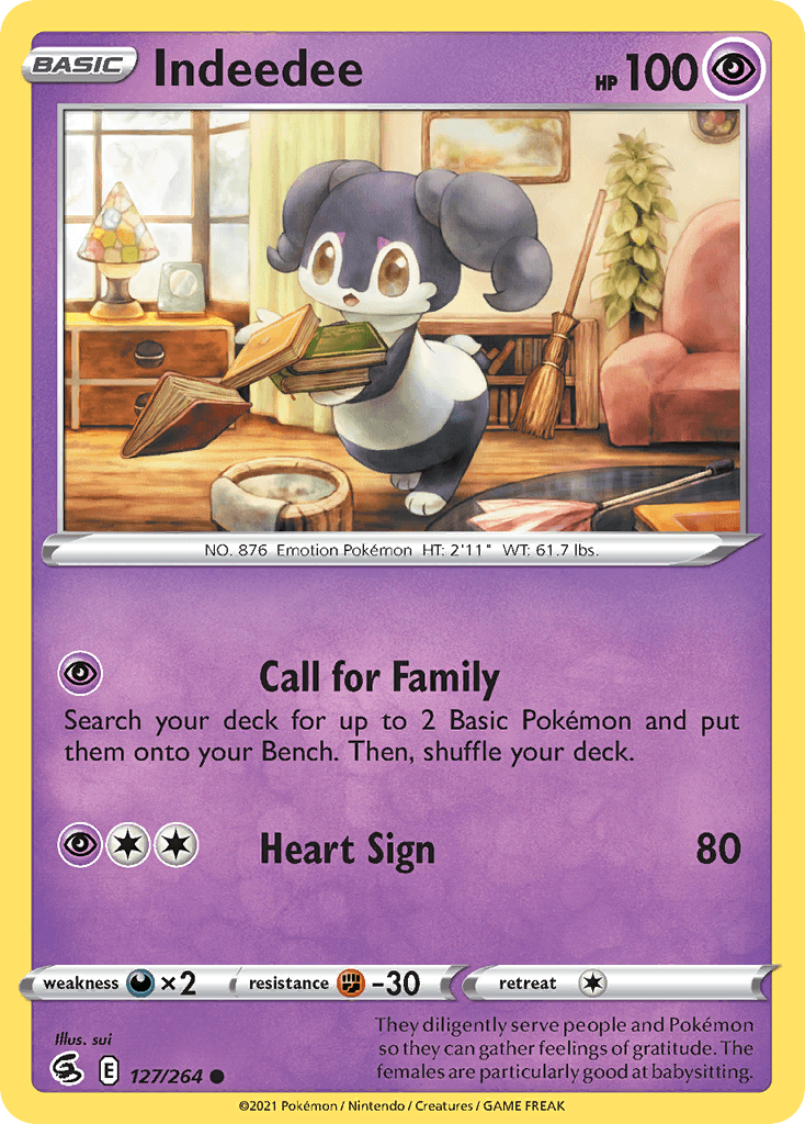 Indeedee Pokémon card