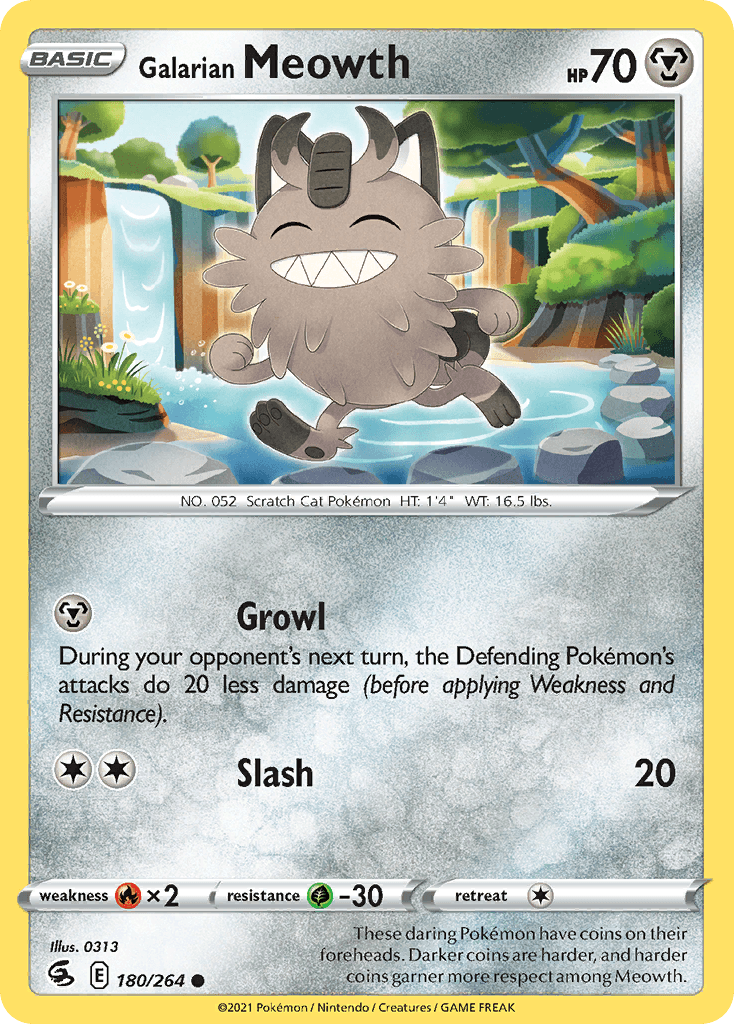 Galarian Meowth Pokémon card