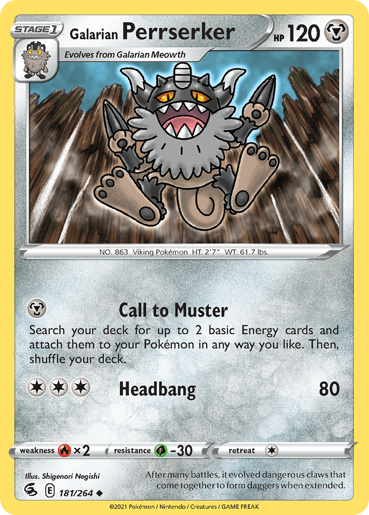 Galarian Perrserker Pokémon card