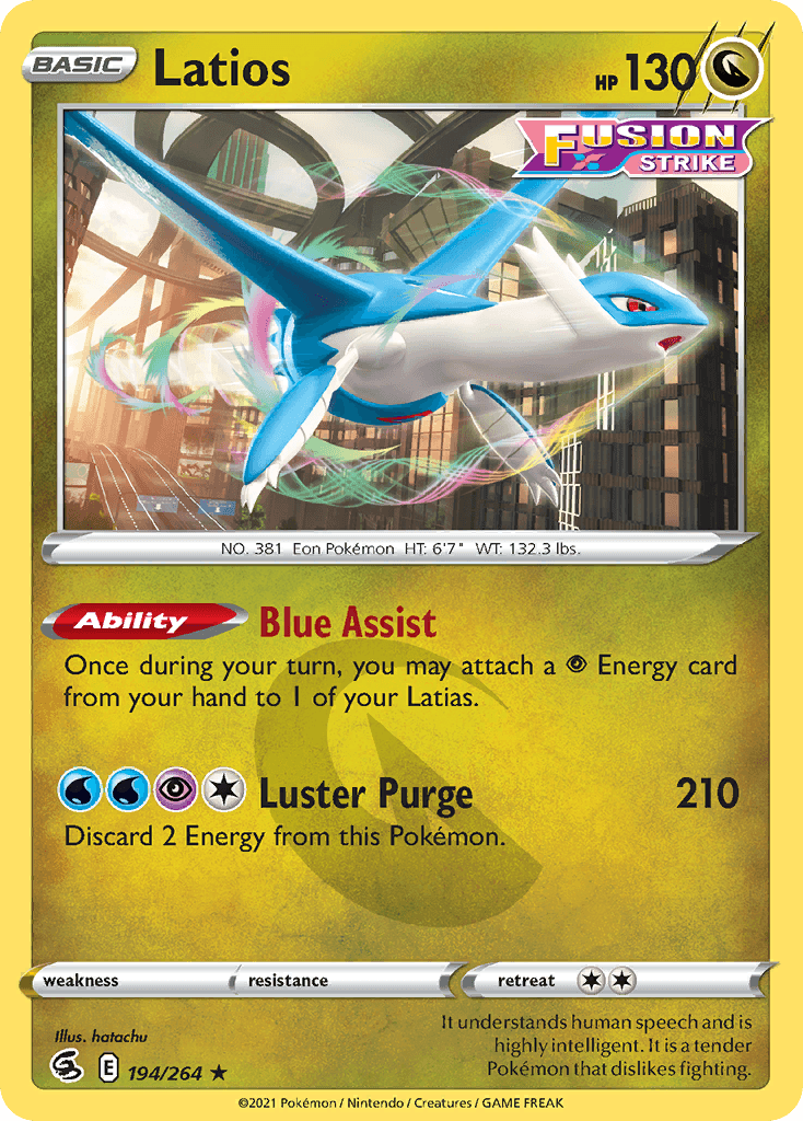 Latios Pokémon card