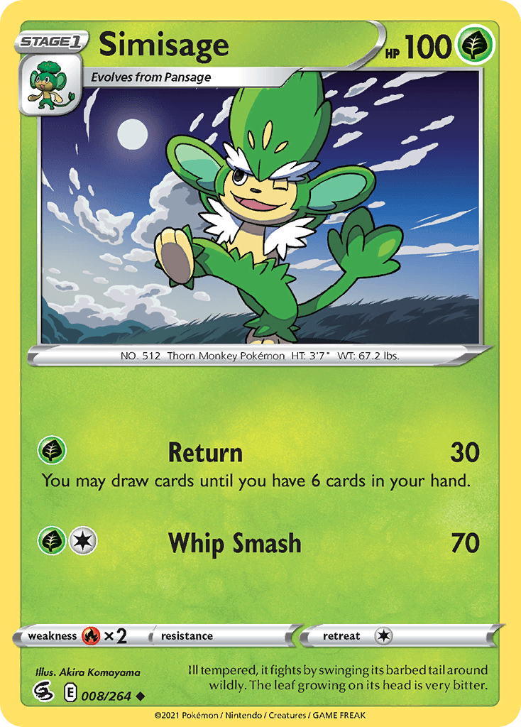 Simisage Pokémon card
