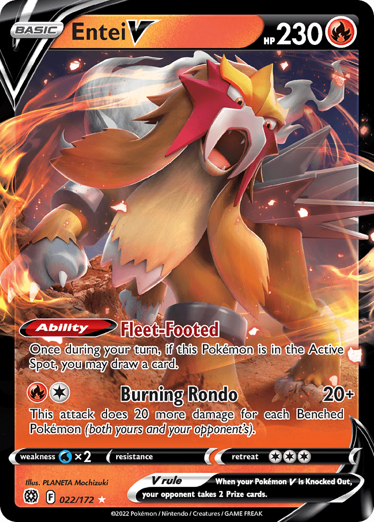 Entei V Pokémon card