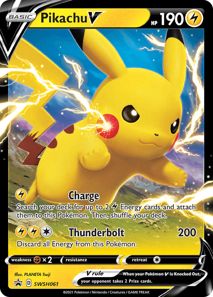 Pikachu V from SWSH Black Star Promos