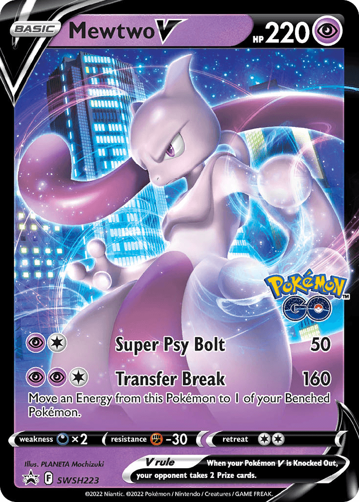 Mewtwo V from SWSH Black Star Promos