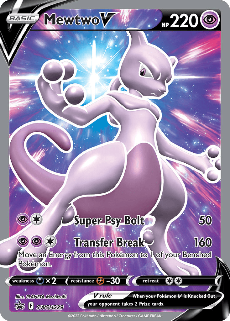 Mewtwo V from SWSH Black Star Promos