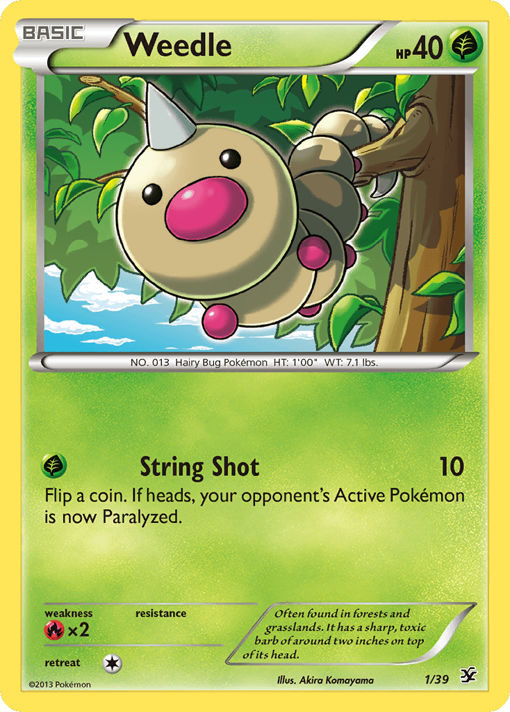Weedle Pokémon card