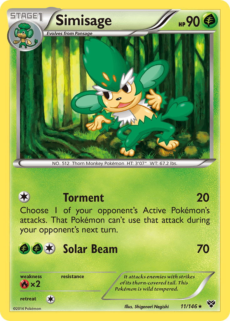 Simisage Pokémon card
