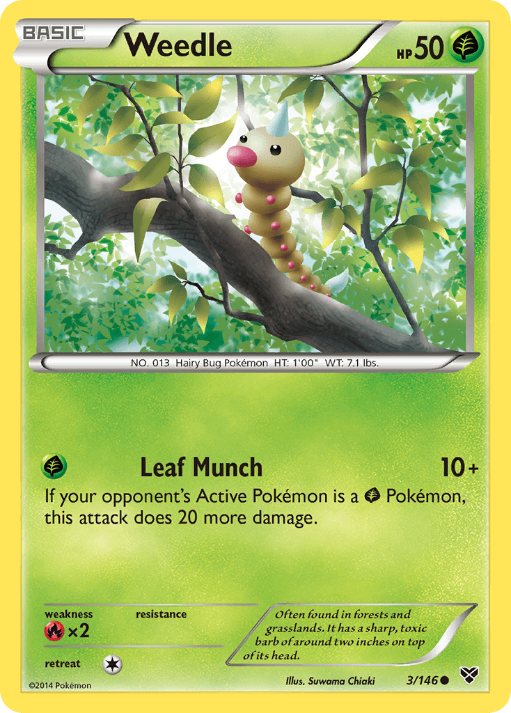 Weedle Pokémon card