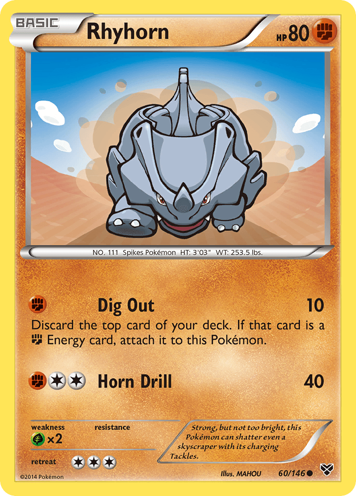 Rhyhorn Pokémon card
