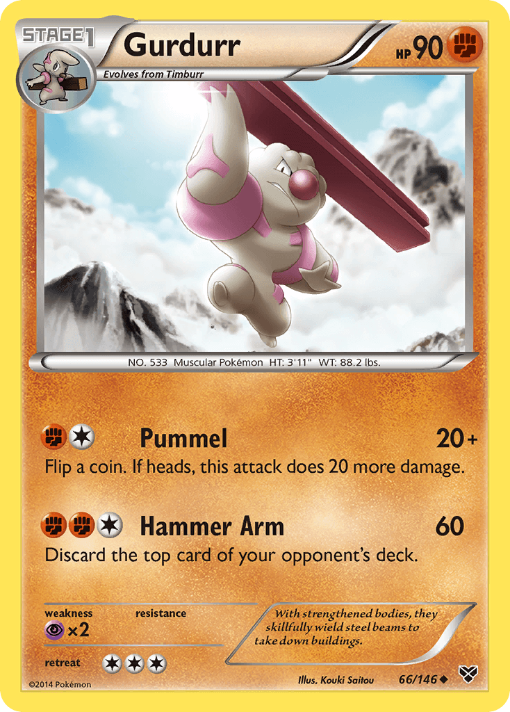Gurdurr Pokémon card