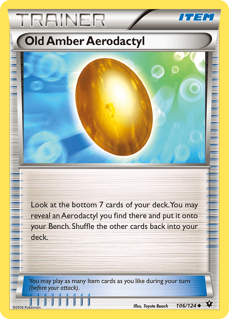 Old Amber Aerodactyl Pokémon card
