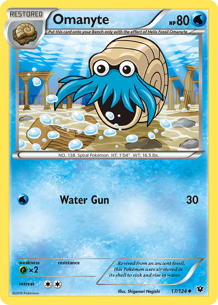 Omanyte Pokémon card