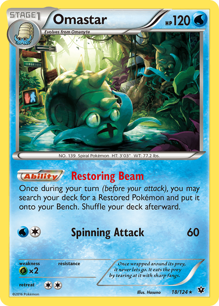 Omastar Pokémon card