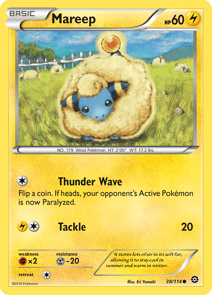 Mareep Pokémon card