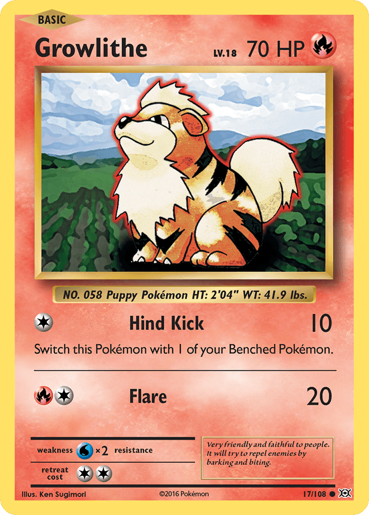 Growlithe Pokémon card