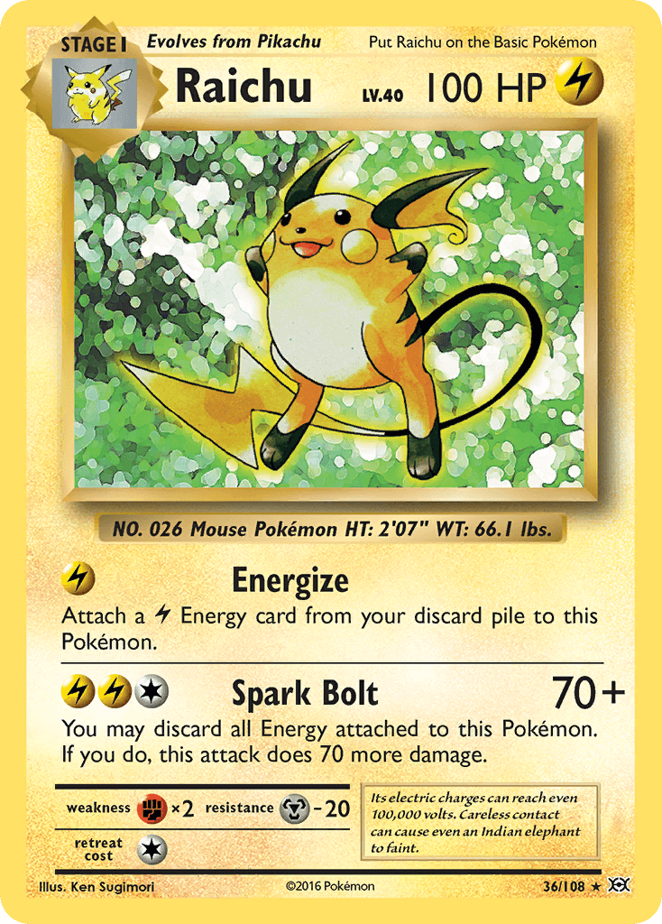 Raichu Pokémon card
