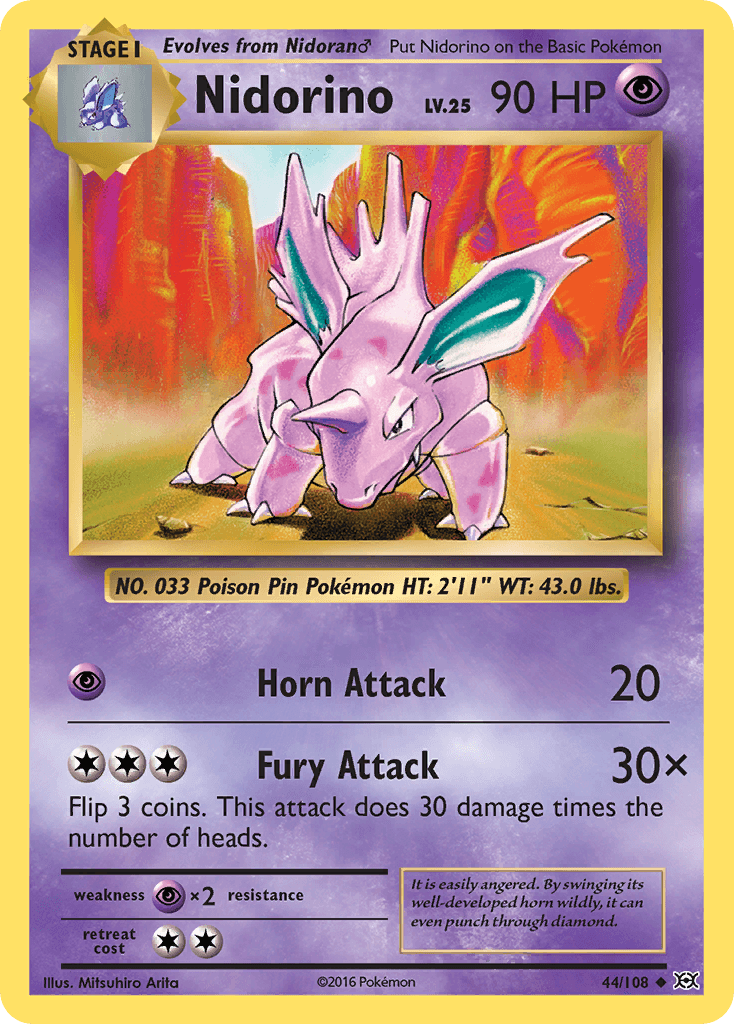 Nidorino Pokémon card
