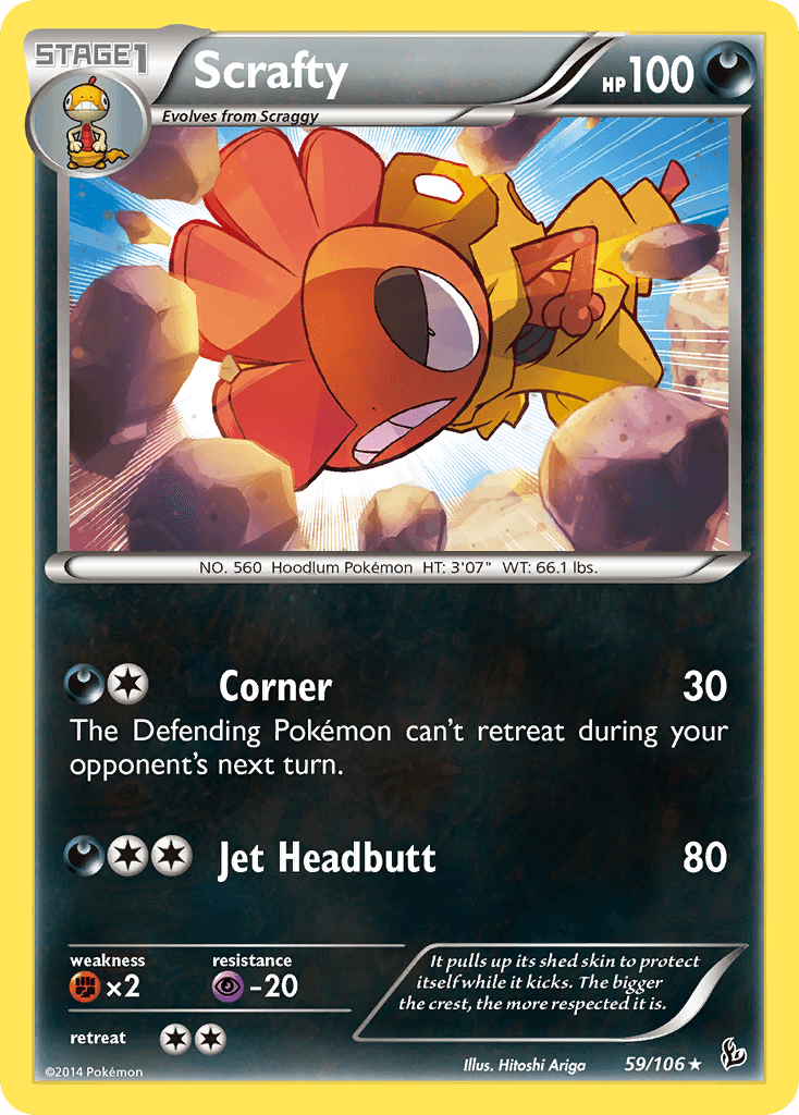 Scrafty Pokémon card